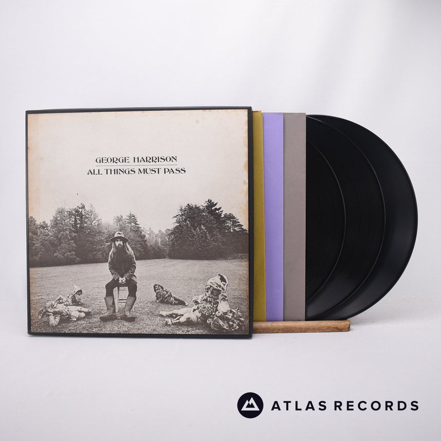 George Harrison All Things Must Pass 3 x LP Vinyl Record - Front Cover & Record