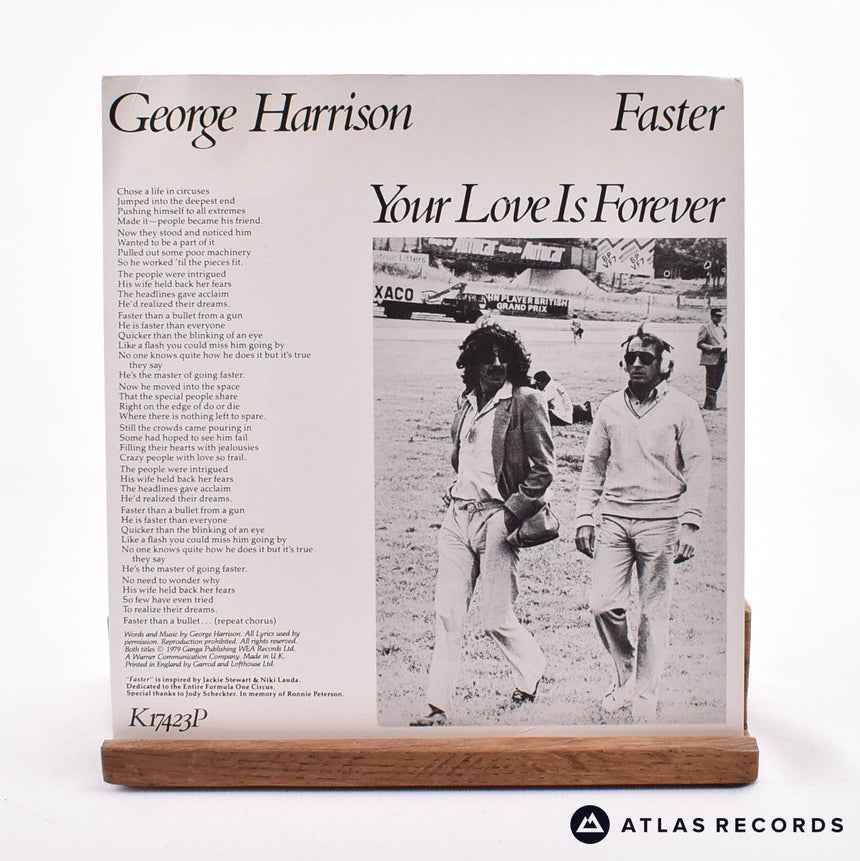 George Harrison - Faster - Picture Disc Strawberry 7" Vinyl Record - EX