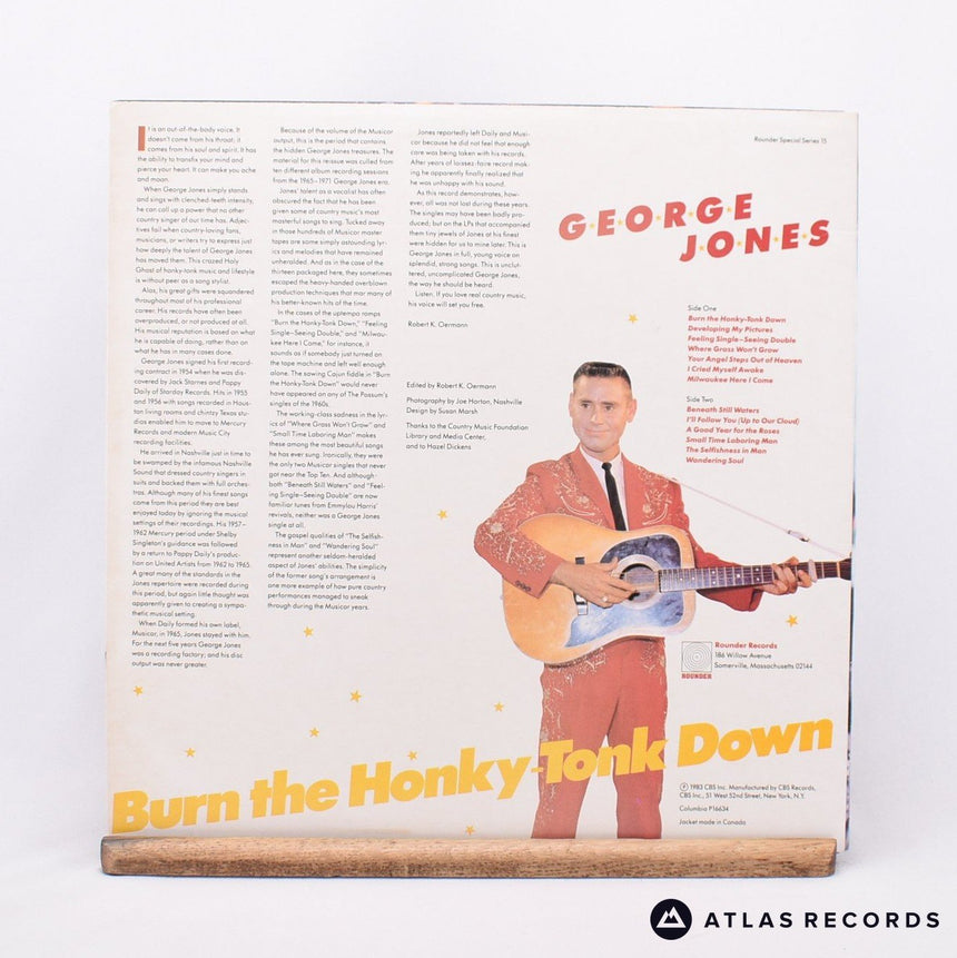 George Jones - Burn The Honky-Tonk Down - LP Vinyl Record - EX/EX