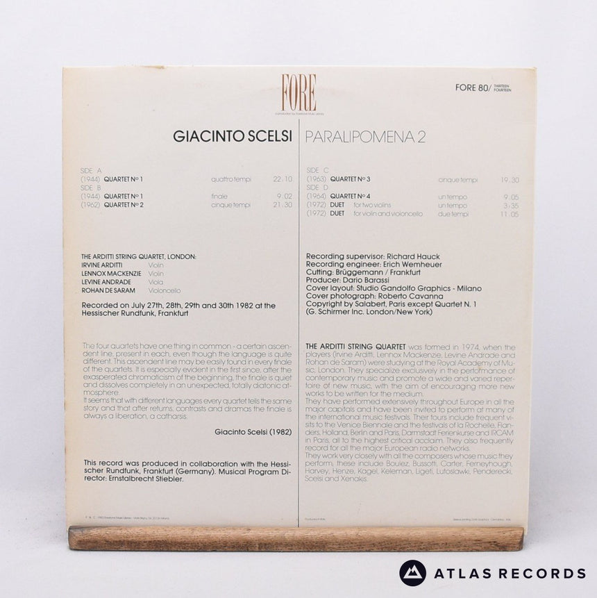 Giacinto Scelsi - Paralipomena 2 - Quartets And Duos - 2 x LP Vinyl Record