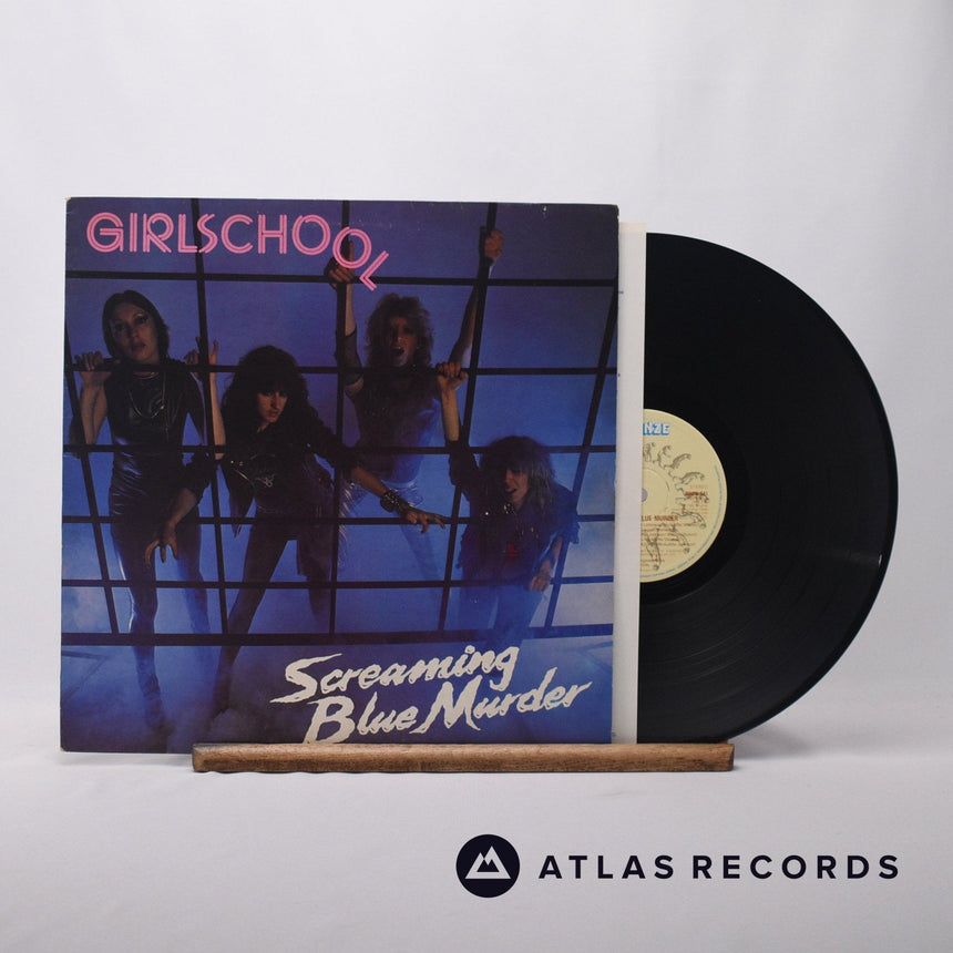 Girlschool Screaming Blue Murder LP Vinyl Record - Front Cover & Record