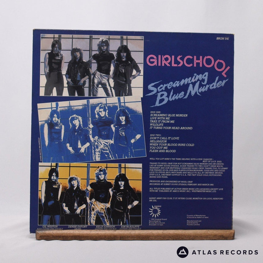 Girlschool - Screaming Blue Murder - Lyric Sheet LP Vinyl Record - VG+/EX