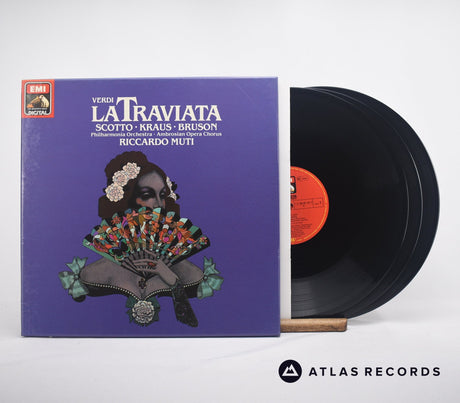 Giuseppe Verdi La Traviata 3 x LP Box Set Vinyl Record - Front Cover & Record