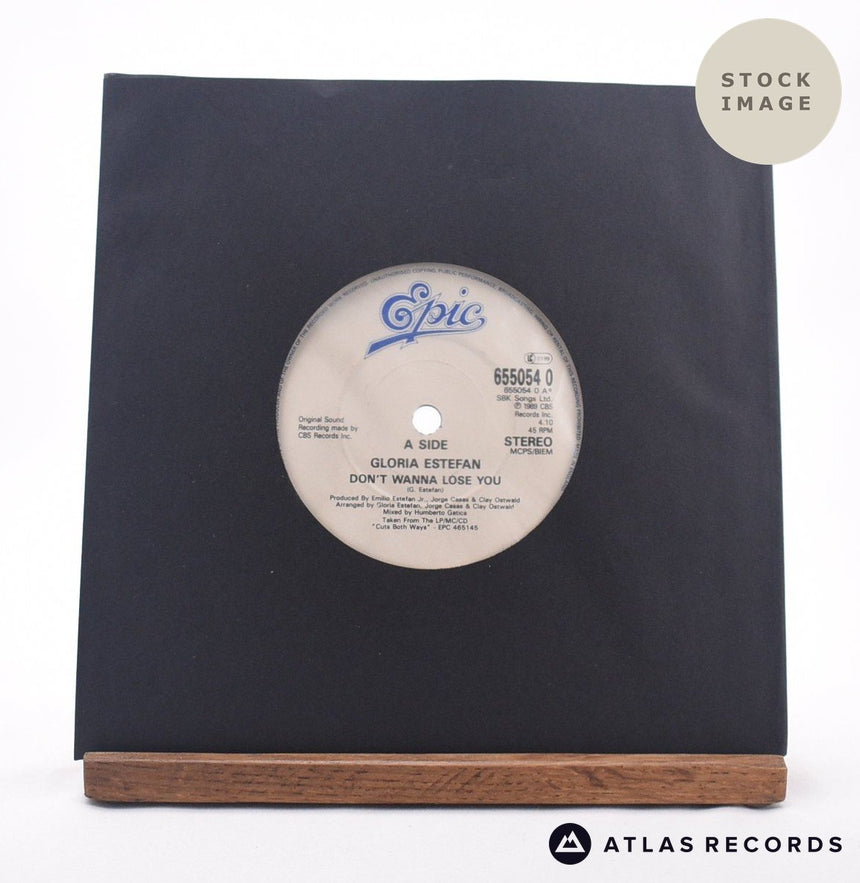 Gloria Estefan Don't Wanna Lose You 7" Vinyl Record - Sleeve & Record Side-By-Side