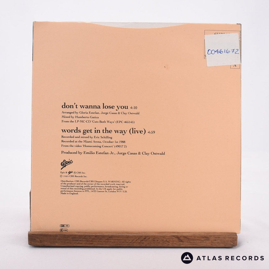 Gloria Estefan - Don't Wanna Lose You - 7" Vinyl Record - EX/EX