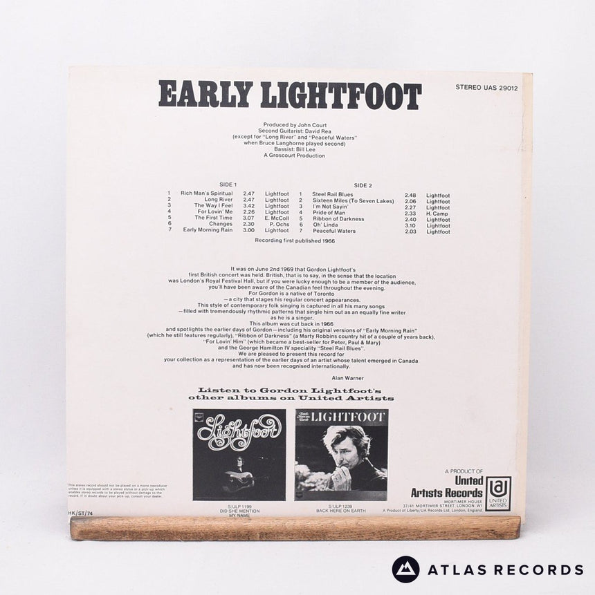 Gordon Lightfoot - Early Lightfoot - LP Vinyl Record - EX/EX