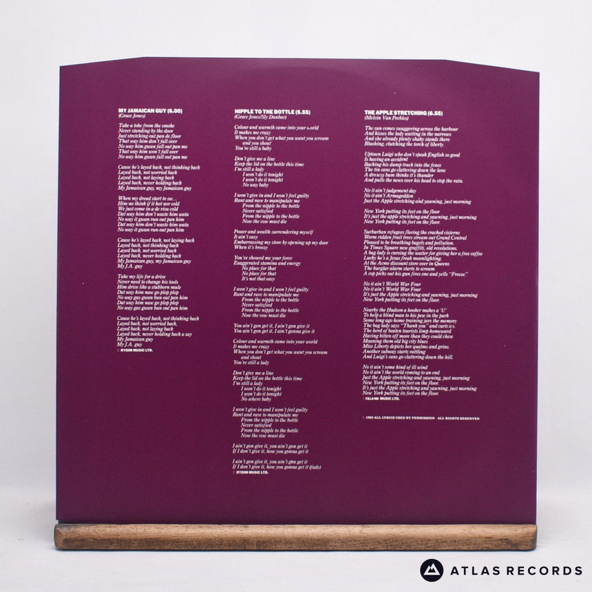 Grace Jones - Living My Life - Insert LP Vinyl Record - EX/EX