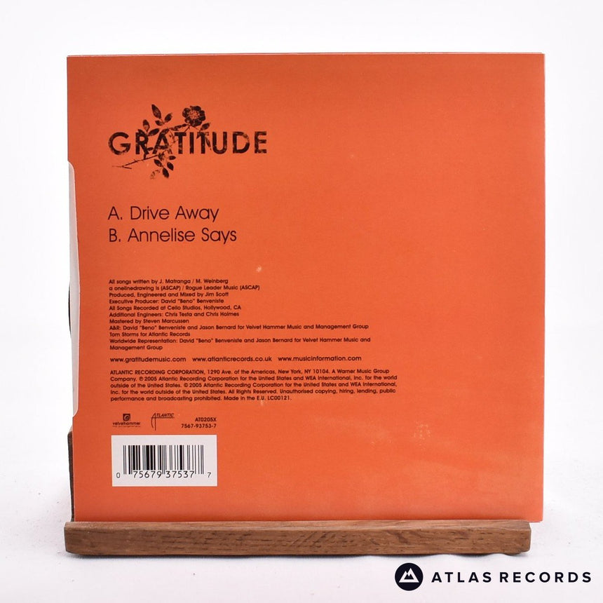 Gratitude - Drive Away - 7" Vinyl Record - NM/NM