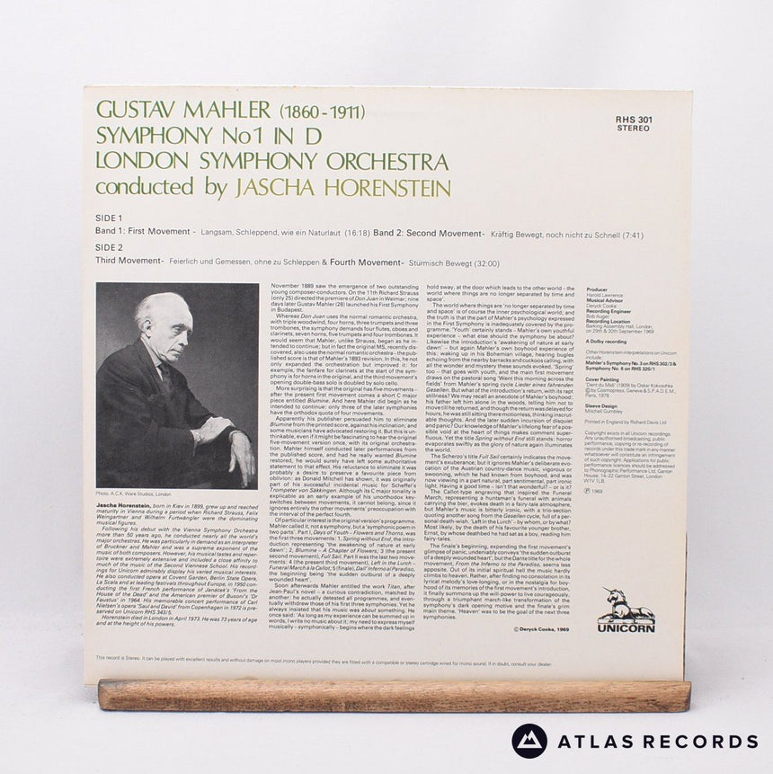 Gustav Mahler - Symphony No 1 - LP Vinyl Record - EX/EX