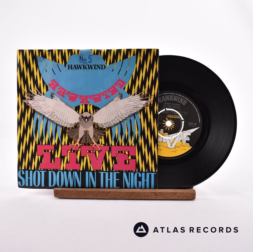 Hawkwind Live - Shot Down In The Night 7" Vinyl Record - Front Cover & Record
