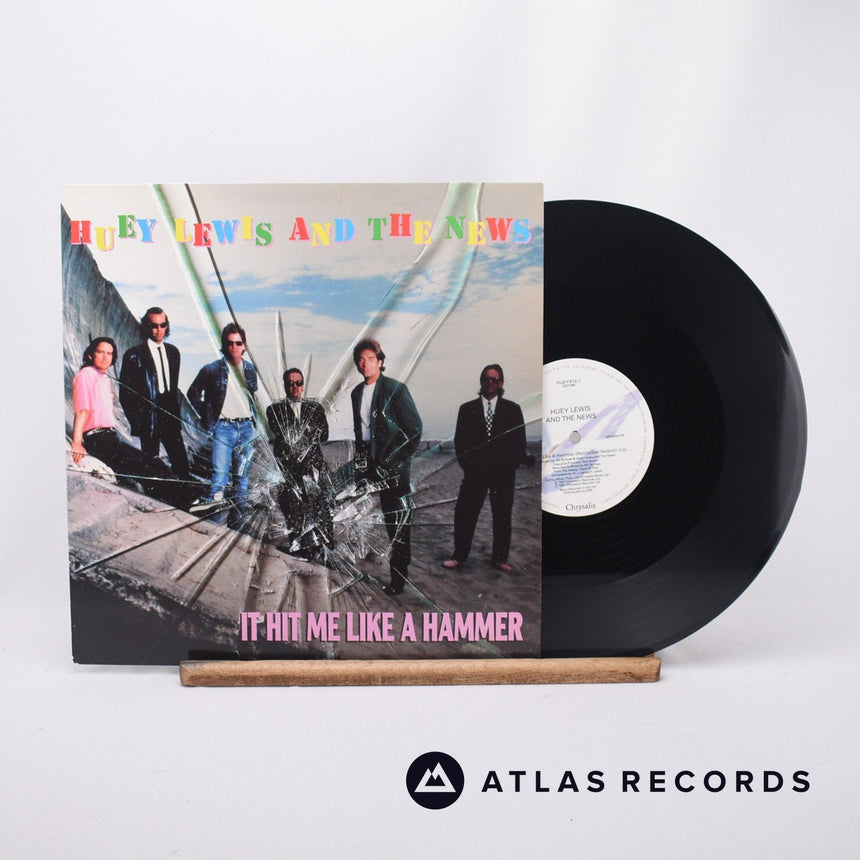 Huey Lewis & The News It Hit Me Like A Hammer 12" Vinyl Record - Front Cover & Record
