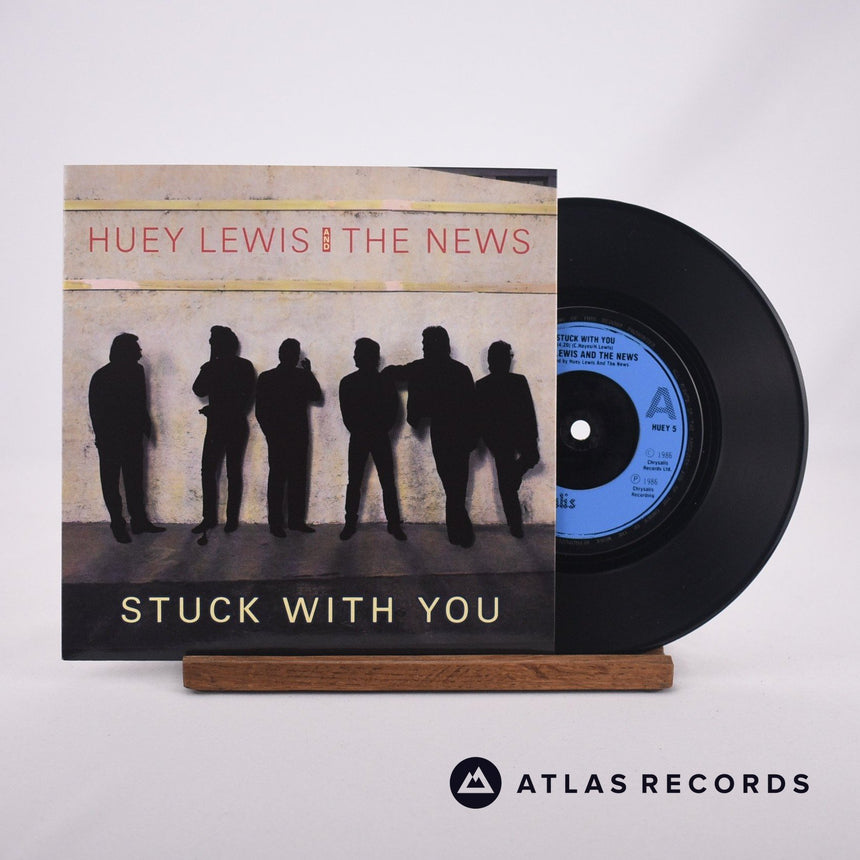Huey Lewis & The News Stuck With You 7" Vinyl Record - Front Cover & Record