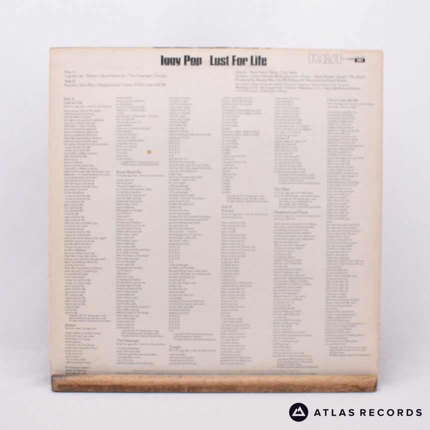 Iggy Pop - Lust For Life - First Uk Press A-1 B-2 LP Vinyl Record - VG+/EX