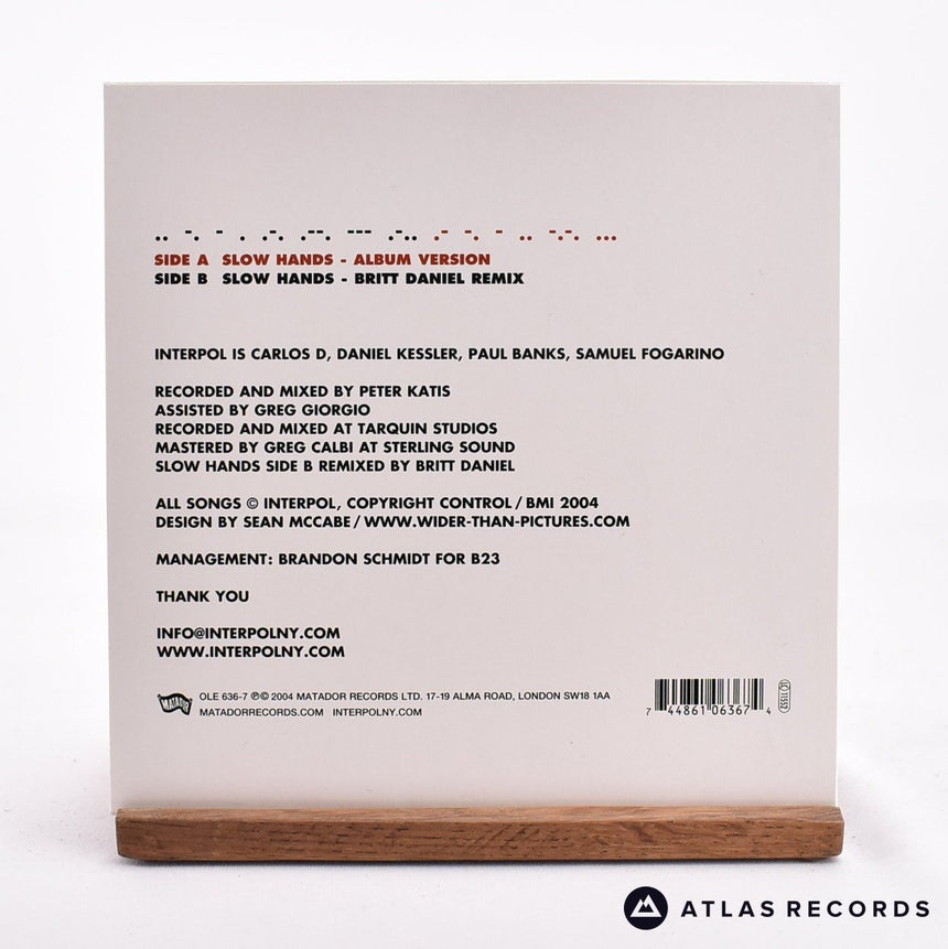 Interpol - Slow Hands - 7" Vinyl Record - NM/EX