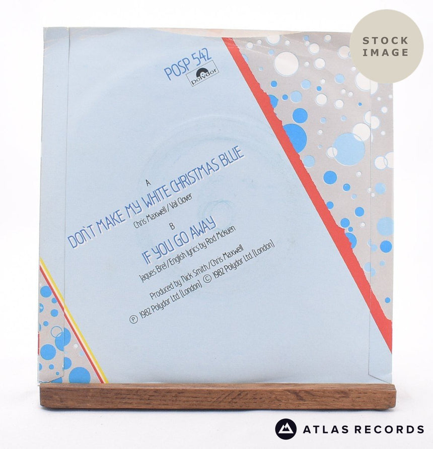 Iris Williams Don't Make My Christmas Blue 7" Vinyl Record - Reverse Of Sleeve