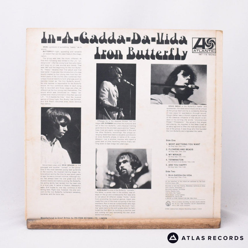 Iron Butterfly - In-A-Gadda-Da-Vida - Mono A//2 B▽2 LP Vinyl Record - VG+/EX