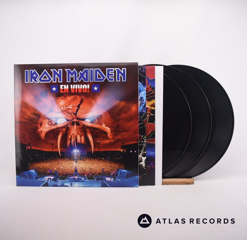Iron Maiden En Vivo! 3 x LP Vinyl Record - Front Cover & Record