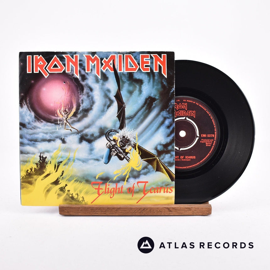 Iron Maiden Flight Of Icarus 7" Vinyl Record - Front Cover & Record