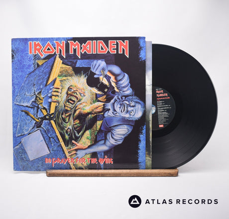 Iron Maiden No Prayer For The Dying LP Vinyl Record - Front Cover & Record