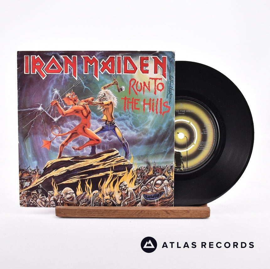 Iron Maiden Run To The Hills 7" Vinyl Record - Front Cover & Record