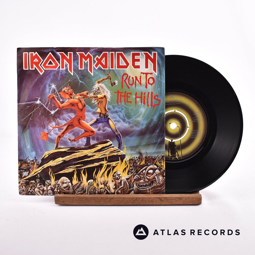 Iron Maiden Run To The Hills 7" Vinyl Record - Front Cover & Record