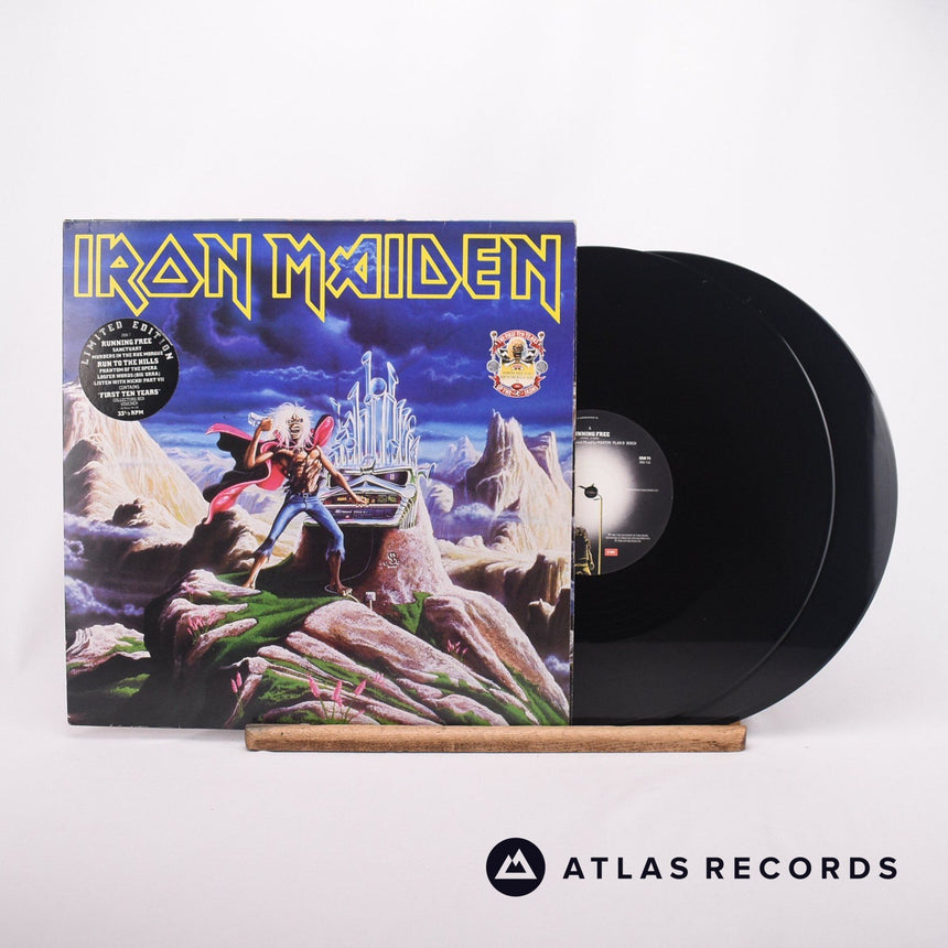 Iron Maiden Running Free · Run To The Hills 2 x 12" Vinyl Record - Front Cover & Record