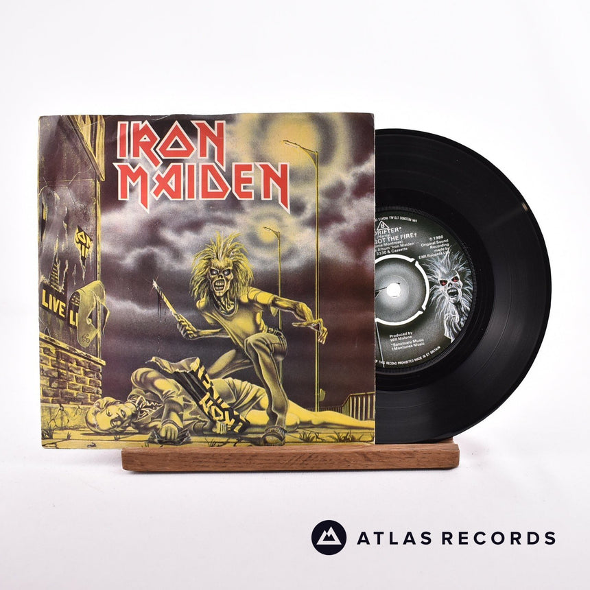 Iron Maiden Sanctuary 7" Vinyl Record - Front Cover & Record