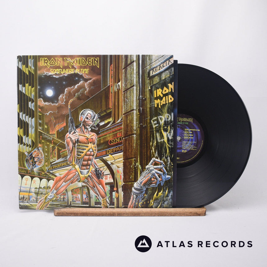 Iron Maiden Somewhere In Time LP Vinyl Record - Front Cover & Record