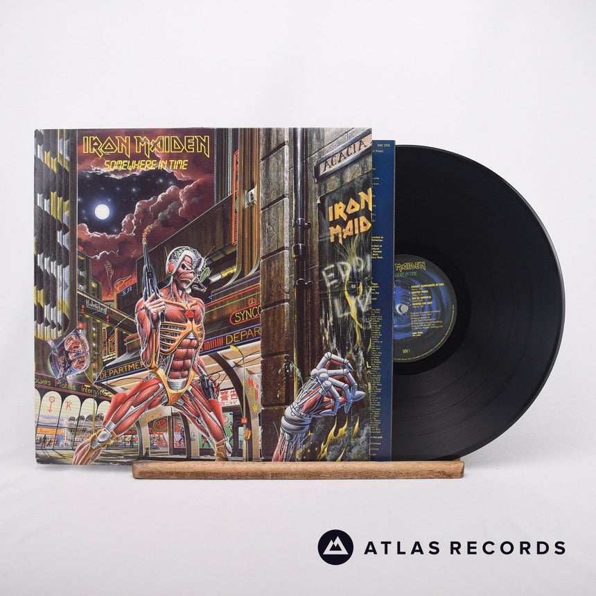 Iron Maiden Somewhere In Time LP Vinyl Record - Front Cover & Record