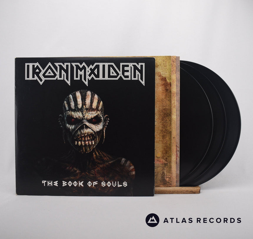 Iron Maiden The Book Of Souls 3 x LP Vinyl Record - Front Cover & Record