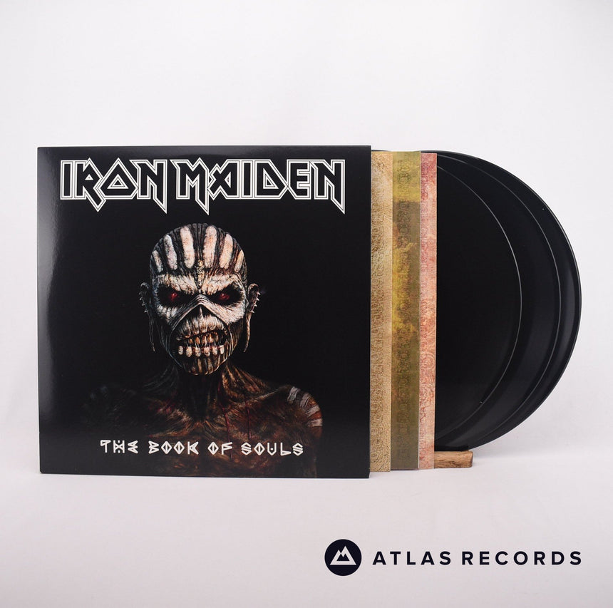 Iron Maiden The Book Of Souls 3 x LP Vinyl Record - Front Cover & Record