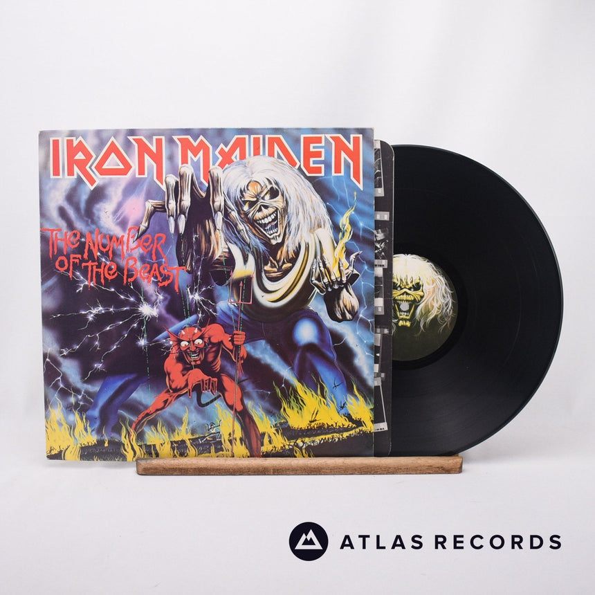 Iron Maiden The Number Of The Beast LP Vinyl Record - Front Cover & Record