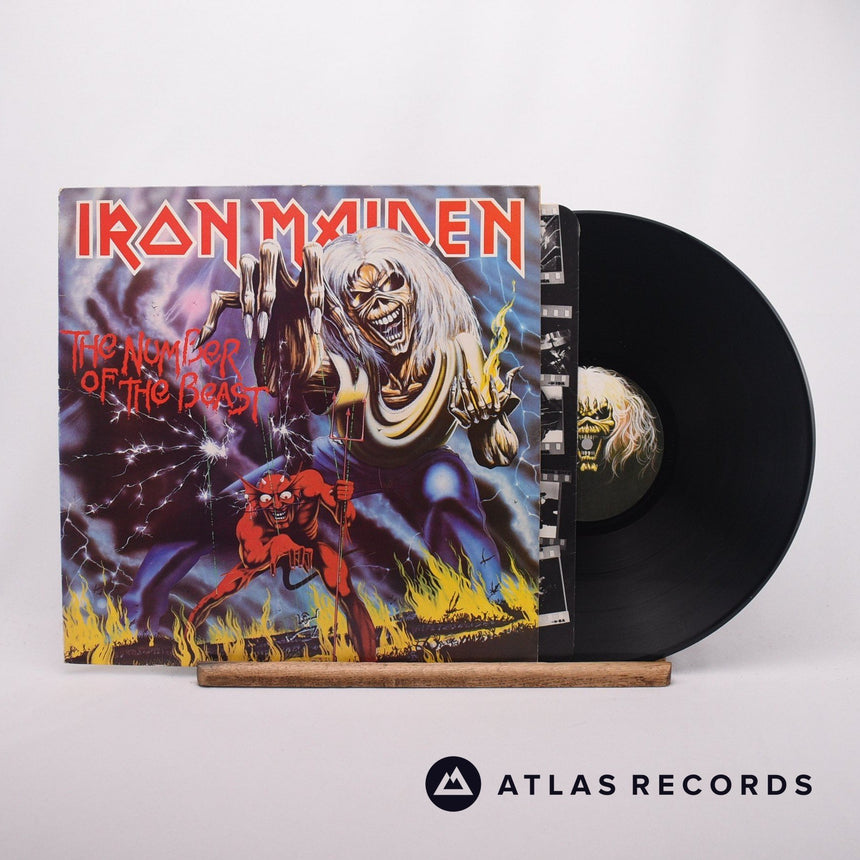 Iron Maiden The Number Of The Beast LP Vinyl Record - Front Cover & Record
