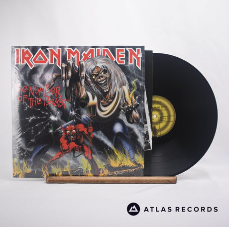 Iron Maiden The Number Of The Beast LP Vinyl Record - Front Cover & Record