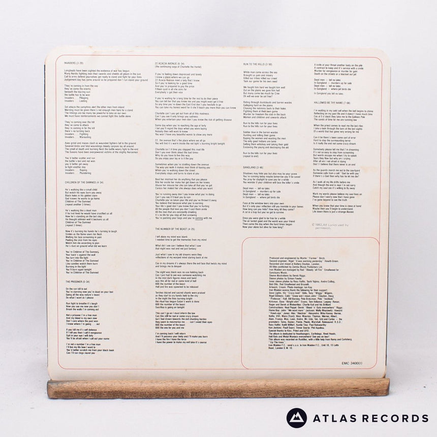 Iron Maiden - The Number Of The Beast - A-2 B-3 LP Vinyl Record - EX/EX