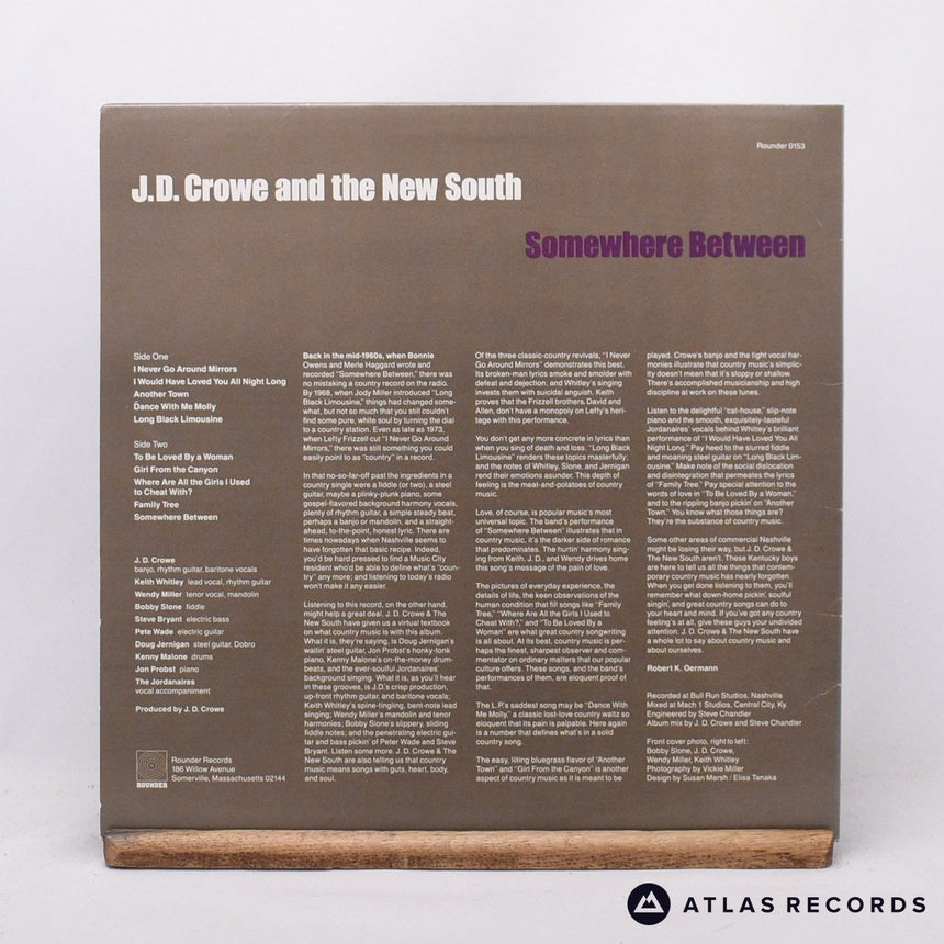 J.D. Crowe & The New South - Somewhere Between - Us A B LP Vinyl Record - EX/EX