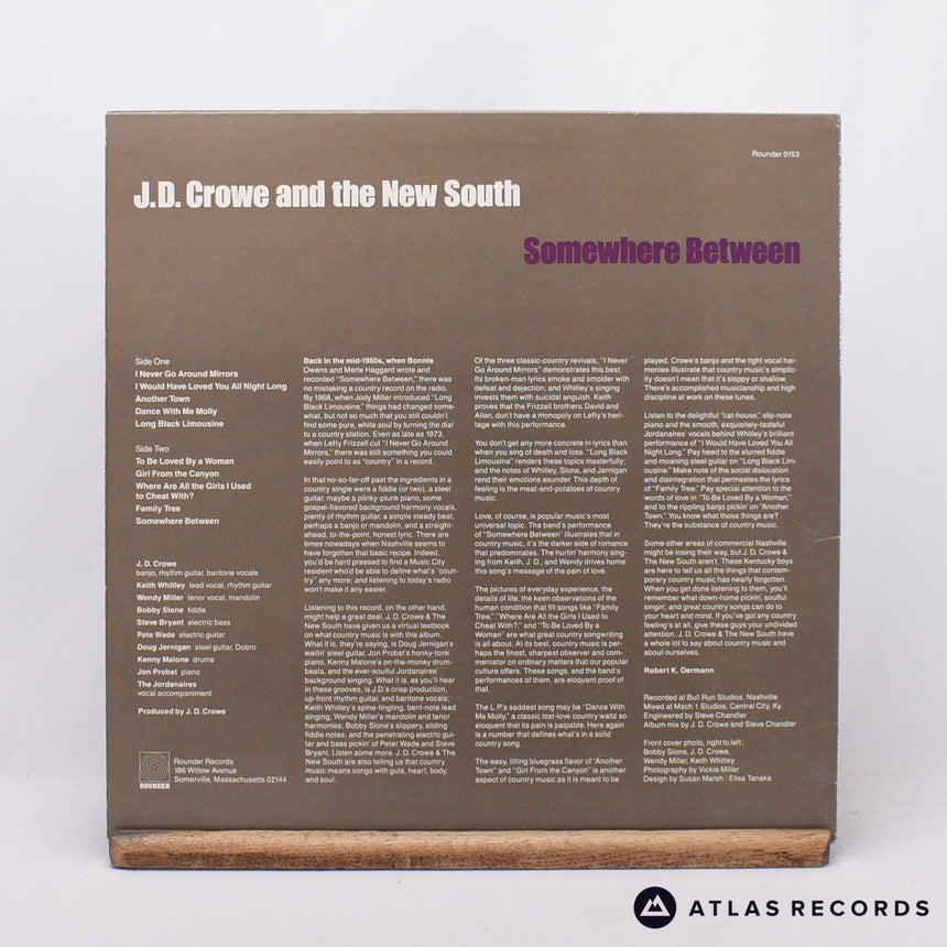 J.D. Crowe & The New South - Somewhere Between - Us A B LP Vinyl Record - EX/EX