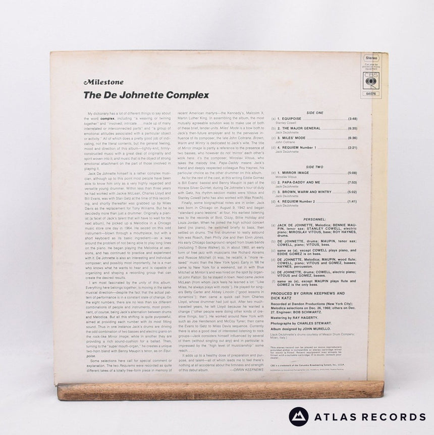 Jack DeJohnette - The De Johnette Complex - LP Vinyl Record - VG+/EX