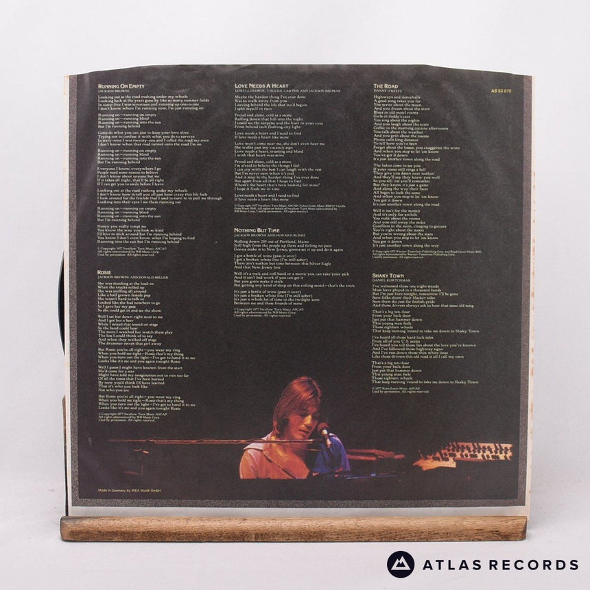 Jackson Browne - Running On Empty - Booklet Strawberry LP Vinyl Record - EX/EX