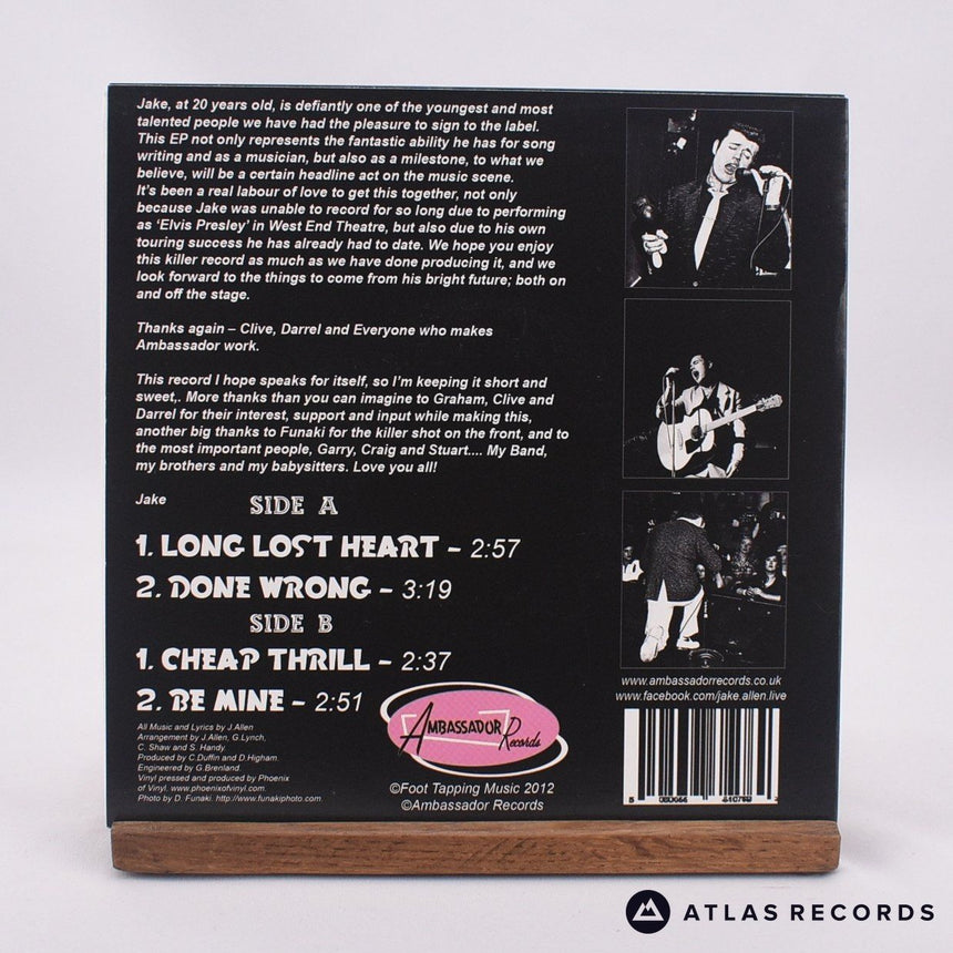 Jake Allen - Long Lost Heart - 7" EP Vinyl Record - EX/EX