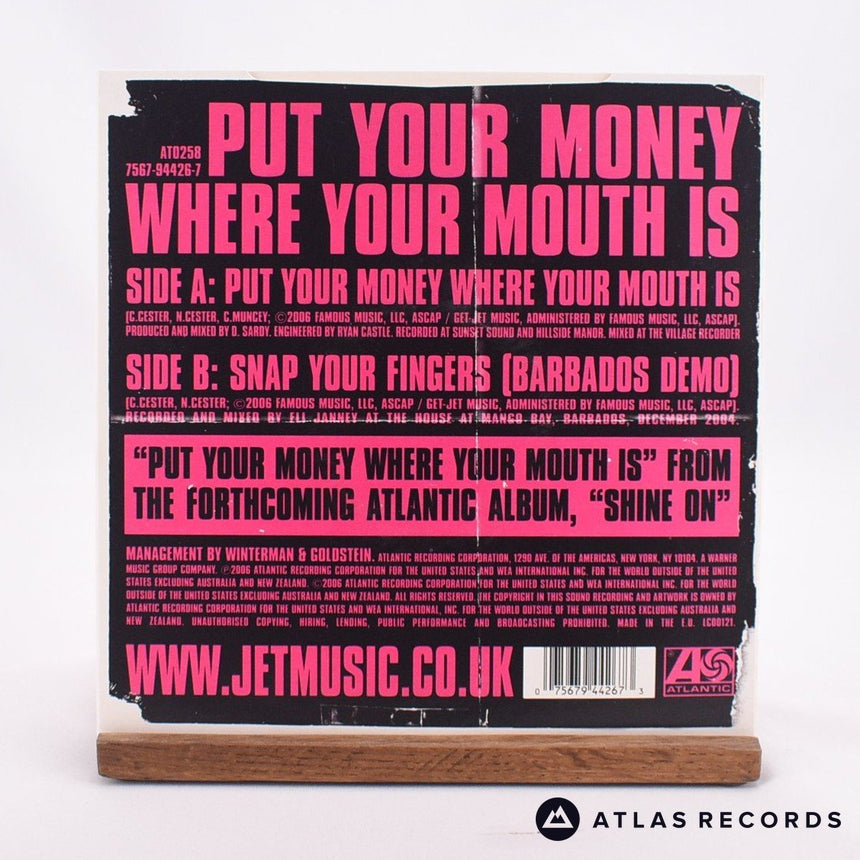 Jet - Put Your Money Where Your Mouth Is - Pink 7" Vinyl Record - NM/NM