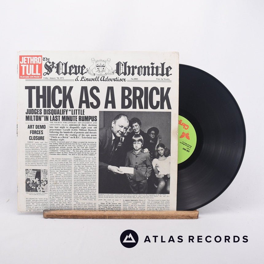 Jethro Tull Thick As A Brick LP Vinyl Record - Front Cover & Record