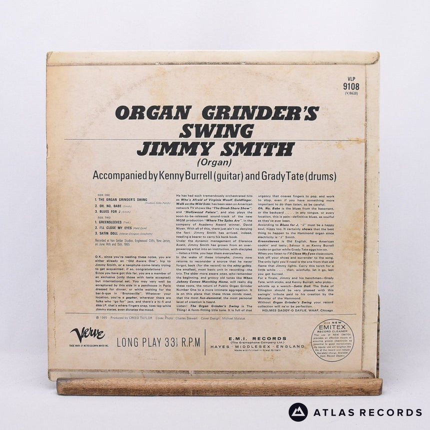 Jimmy Smith - Organ Grinder Swing - LP Vinyl Record - VG+/VG+