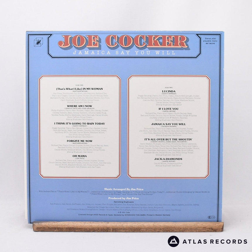 Joe Cocker - Jamaica Say You Will - Reissue Germany LP Vinyl Record - EX/EX