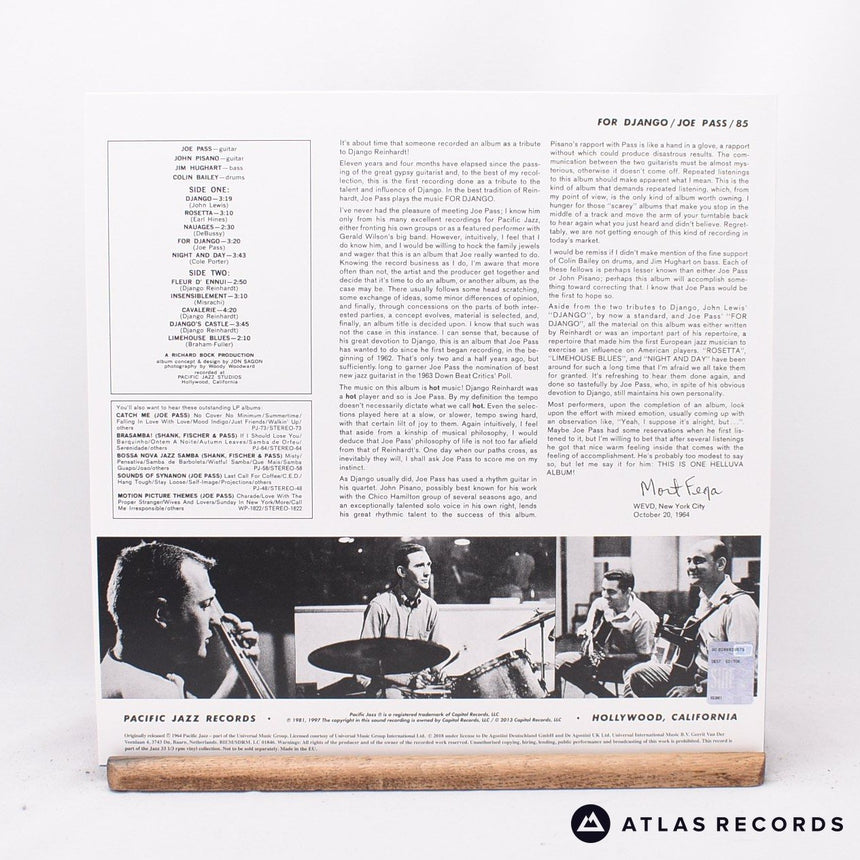 Joe Pass - For Django - 180G Booklet Reissue LP Vinyl Record - NM/EX