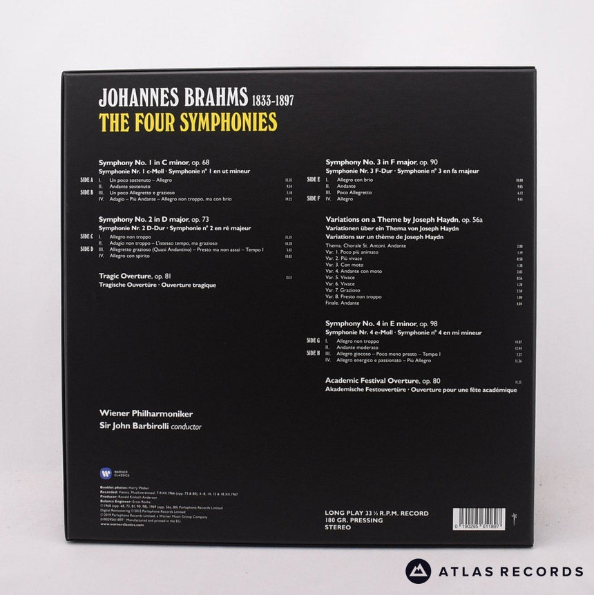 Johannes Brahms - The Four Symphonies - Booklet Us 4 x LP Vinyl Record - NM/NM