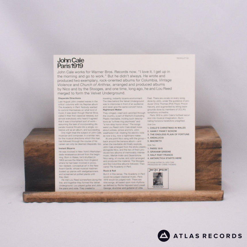 John Cale - Paris 1919 - Insert Lyric Sheet 2 x LP Vinyl Record - NM/NM