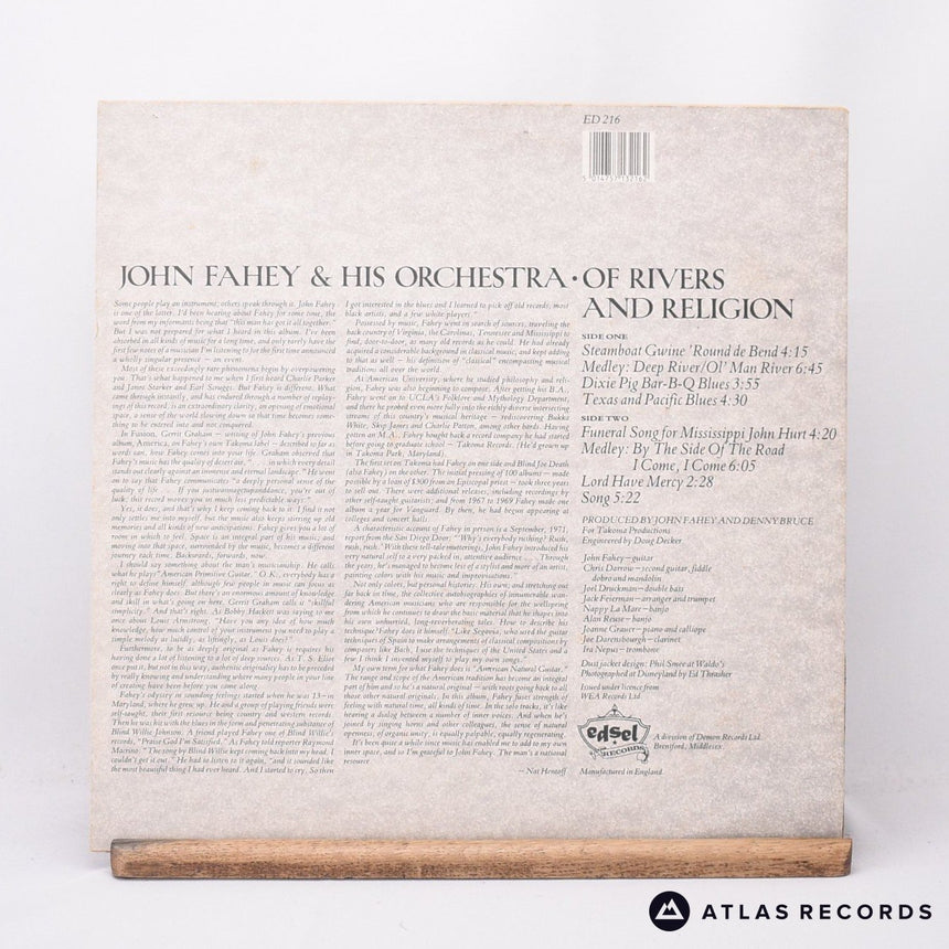 John Fahey & His Orchestra - Of Rivers And Religion - LP Vinyl Record - EX/VG+