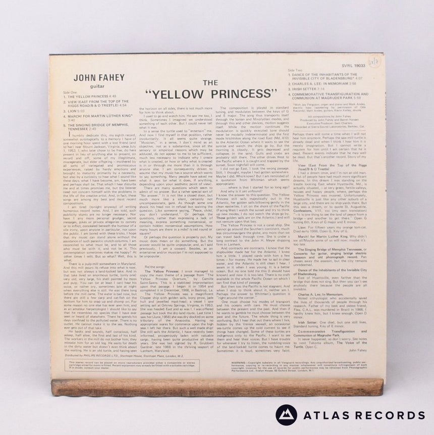 John Fahey - The Yellow Princess - LP Vinyl Record - VG+/VG+