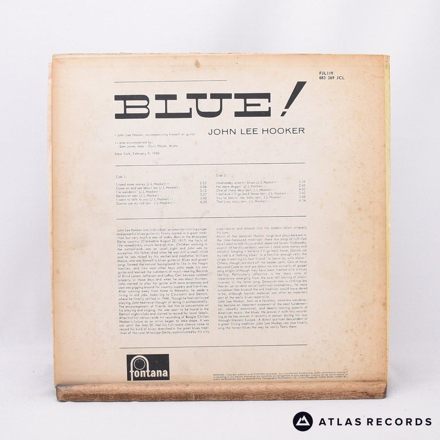 John Lee Hooker - Blue! - Mono Reissue 1L 2L LP Vinyl Record - VG+/VG+